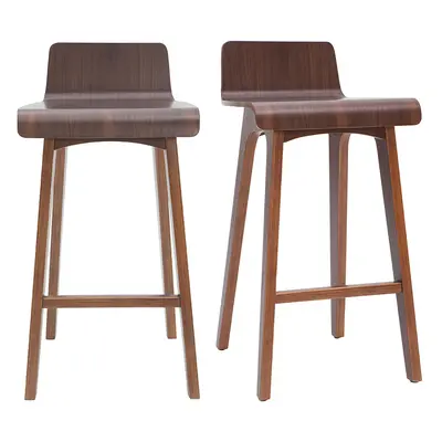 Tabourets de bar scandinaves noyer H65 cm (lot de 2) BALTIK