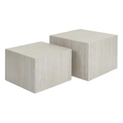 Tables basses gigognes design effet travertin (lot de 2) CALLA