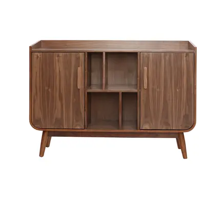 Buffet vintage en bois foncé noyer 2 portes L122 cm HALLEN