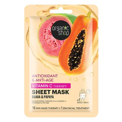 Masque en tissu anti-oxydant & anti-âge - Goyave, papaye & vitamine C - 1 unité