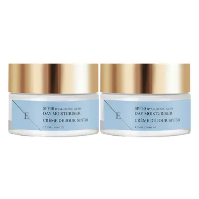 Crèmes de jour hydratantes SPF30 - Acide hyaluronique - Visage - 2 x 50 ml