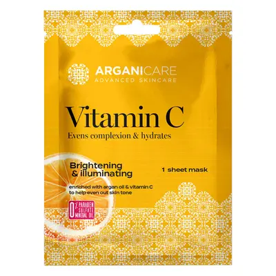 Masque en tissu illuminateur - Argan & vitamine C - Visage - Usage unique