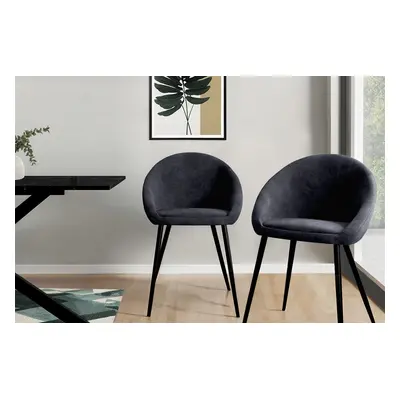 2 chaises Dory - Gris et noir