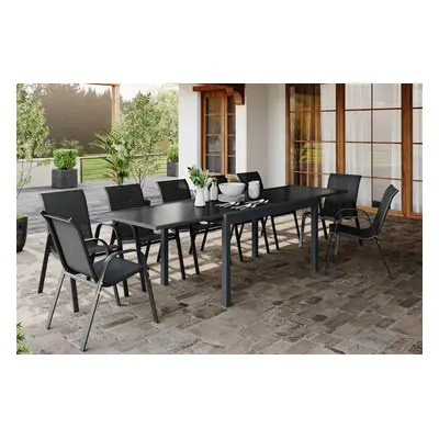 Table de jardin extensible - Gris foncé