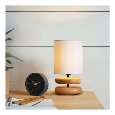 Lampe à poser en bois - Crème et naturel - 40 W