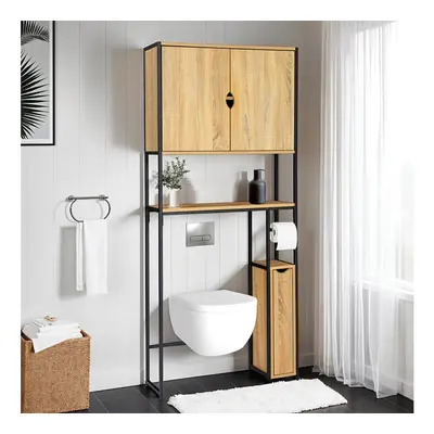 Meuble de salle de bain - Imitation bois et noir