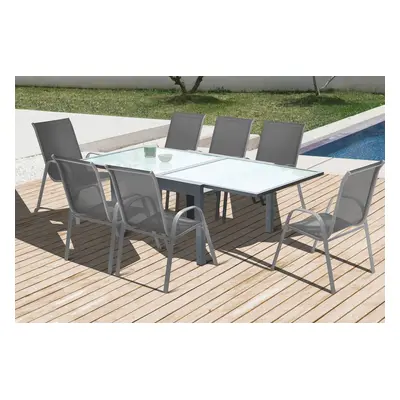 Table de jardin extensible - Gris