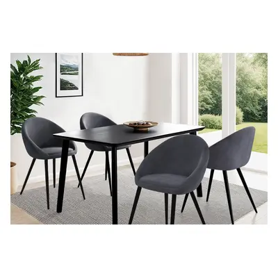 4 chaises Dory - Gris et noir