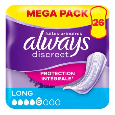 3 x 26 serviettes urinaires Incontinence Long - Always