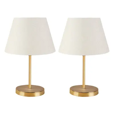 2 lampes à poser Ayd - Crème et doré