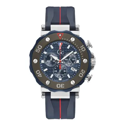 Montre à quartz en silicone - Chronographe - Bleu marine et rouge