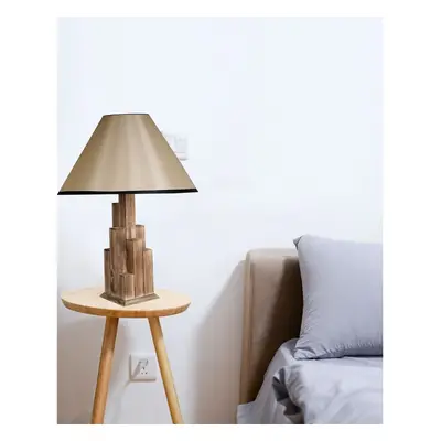 Lampe à poser en bois - Naturel et beige - 40 W