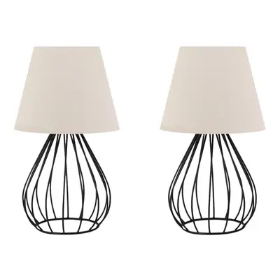 2 lampes à poser Ayd - Crème et noir