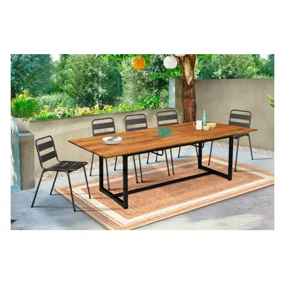 Table de jardin extensible - Naturel