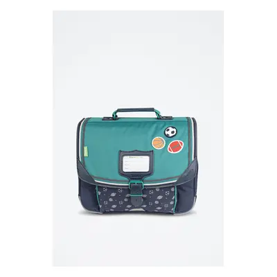 Cartable Alexandre 35 cm - Vert et bleu marine