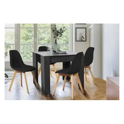 4 chaises Gabriella - Noir et naturel