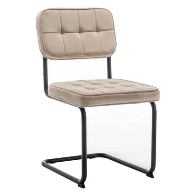 Furnihaus Chaises de salle à manger Lot de 2 Flexa - Vison - Piètement métal - Velours