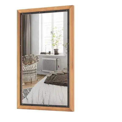 Miroir rustique en bois Miroir mural décoratif avec cadre rectangulaire et panneau arrière 50 x 