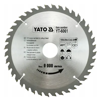 YATO Lame de scie circulaire Ø184 mm - 40 Dents - Diamètre intérieur 30 mm