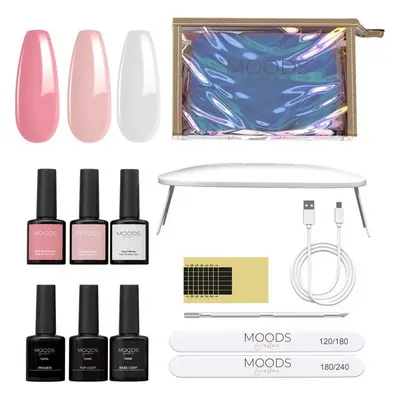 Moods Gellac BIAB Starter Pack - Milky Pink - Builder in a Bottle - Vernis à ongles BIAB - Compr