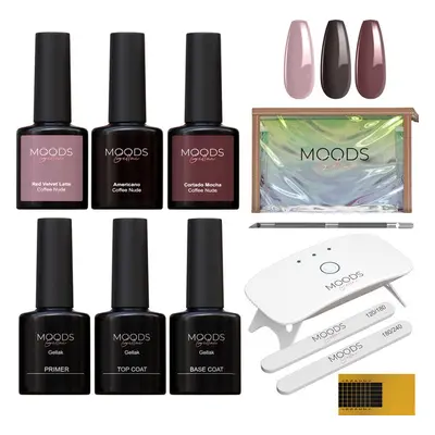 Moods Gellac BIAB Starter Pack - Coffee Nude - Builder in a Bottle - Vernis à ongles BIAB - Comp