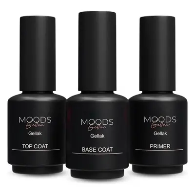 Moods Gellac Starter Pack - Primer - Base Coat - Top Coat - Gel Paint - LED Lamp Nail Polish - 7