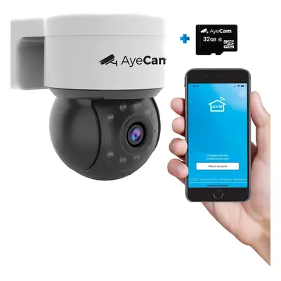 AyeCam Caméra de sécurité extérieure - 360PRO - FULL HD - Caméra de surveillance - Incl. 32GB SD