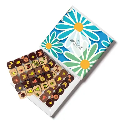 Coffret chocolats fourrés assortis parfums. Artisanal et haut de Gamme. Chocolatier Lyonnais. Li