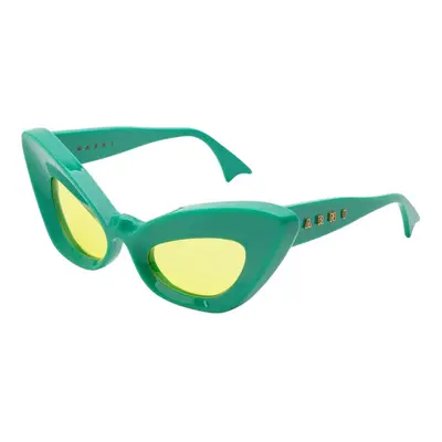 Marni Unisex Caelicola Teal ER1 Lunettes de soleil Acétate Vert Vert Géométrique Normale