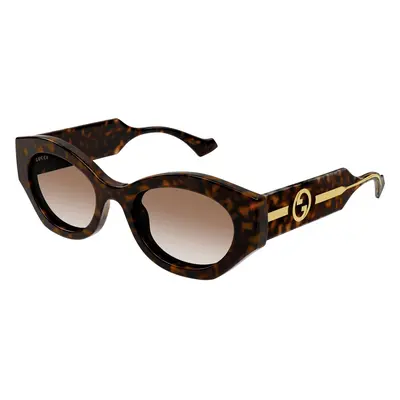 Gucci Femme GG1553S Lunettes de soleil Injecté Havane Marron Ronde