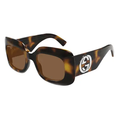 Gucci Femme GG1695S Lunettes de soleil Acétate Havane Marron Carré