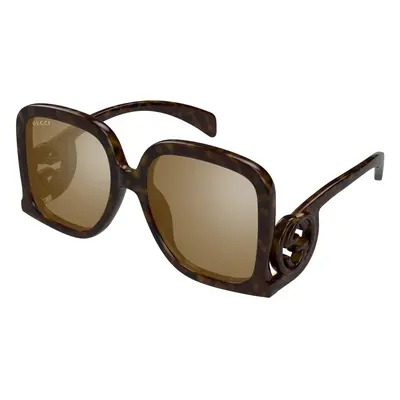 Gucci Femme GG1326S Lunettes de soleil Injecté Havane Marron Carré