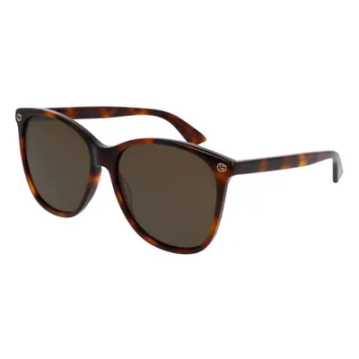 Gucci Femme GG0024S Lunettes de soleil Plastique Havane Marron Ronde Normale