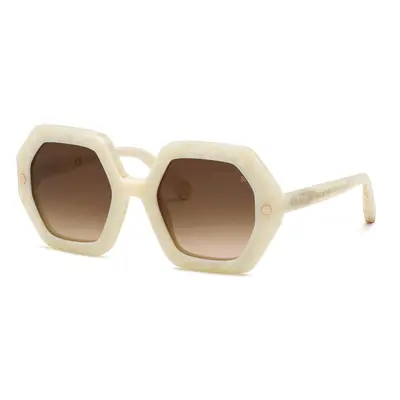 Philipp Plein Femme SPP039M PLEIN FIRST LADY HONG KONG 09YL Lunettes de soleil Acétate Ivoire Ma