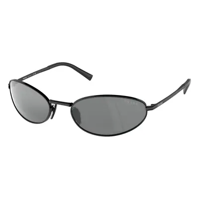 Prada Femme PR A59S 1AB60G Lunettes de soleil Acier Noir Gris Ronde Miroir Miroir