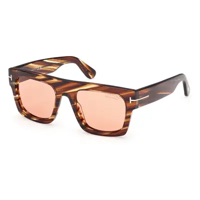 TOM FORD Homme FT0711 FAUSTO 53E Lunettes de soleil Acétate Havane Marron Carré Photochromatique