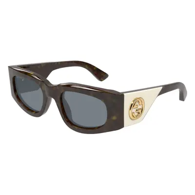 Gucci Femme GG1664S Lunettes de soleil Acétate Havane Gris Carré