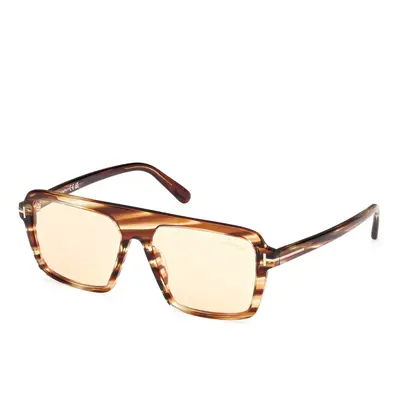 TOM FORD Homme FT1176 VINCENT 53E Lunettes de soleil Acétate Havane Marron Pilote Photochromatiq