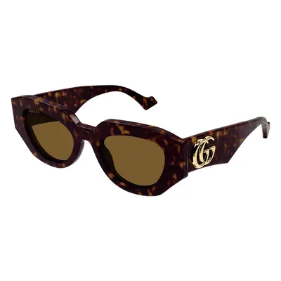 Gucci Femme GG1421S Lunettes de soleil Acétate Havane Marron Géométrique