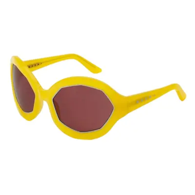 Marni Unisex Cumulus Cloud Yellow JZP Lunettes de soleil Acétate Jaune Marron Géométrique Normal