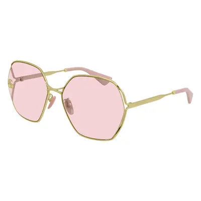 Gucci Femme GG0818SA Lunettes de soleil Métal Or Rose Géométrique Normale