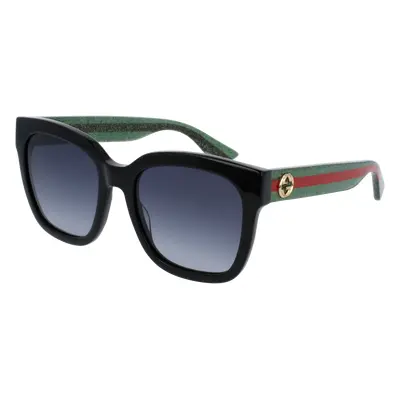 Gucci Femme GG0034SN Lunettes de soleil Acétate Noir Gris Carré Ombré