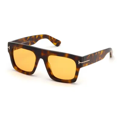 TOM FORD Homme FT0711 FAUSTO 56E Lunettes de soleil Acétate Havane Marron Carré Normale