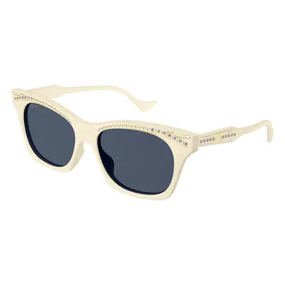 Gucci Femme GG1299S Lunettes de soleil Acétate Ivoire Bleu Carré Normale