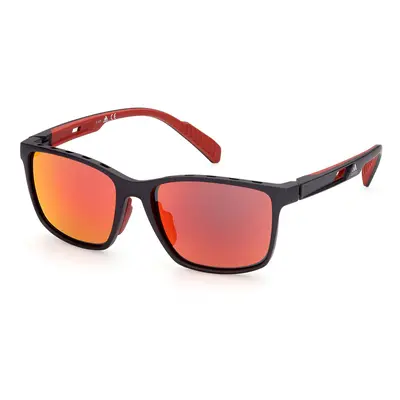 Adidas Sport Homme SP0035 02L Lunettes de soleil Plastique Noir Transparent Carré Miroir