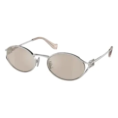 Miu Miu Femme MU 52YS 1BC10F Lunettes de soleil Métal Argent Or Ronde Normale Miroir