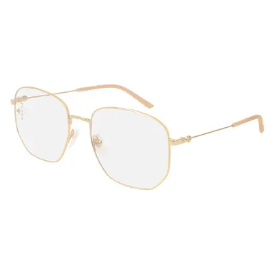 Gucci Femme GG0396S Lunettes de soleil Métal Or Transparent Carré Normale <tc>Antireflet</tc>