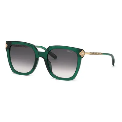 Chopard Femme SCH336S 09LS Lunettes de soleil Acétate Vert Gris Carré Normale Ombré