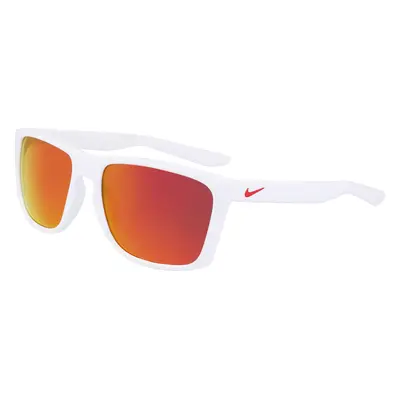 Nike Unisex NIKE FORTUNE FD1805 Lunettes de soleil Acétate Blanc Rouge Carré Normale Photochroma