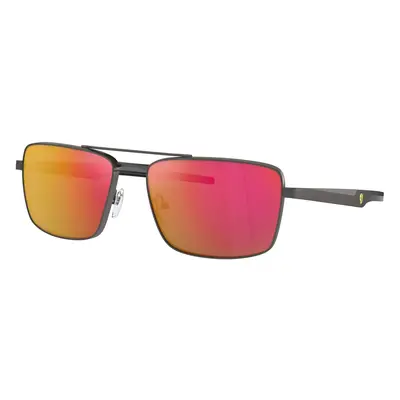 Scuderia Ferrari Homme FZ5001 109/6Q Lunettes de soleil Métal Gris Rouge Carré Miroir Miroir